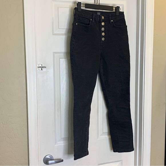 BDG Urban Outfitters Girlfriend High Rise Button Fly Jeans Black Size 28 - Picture 2 of 9